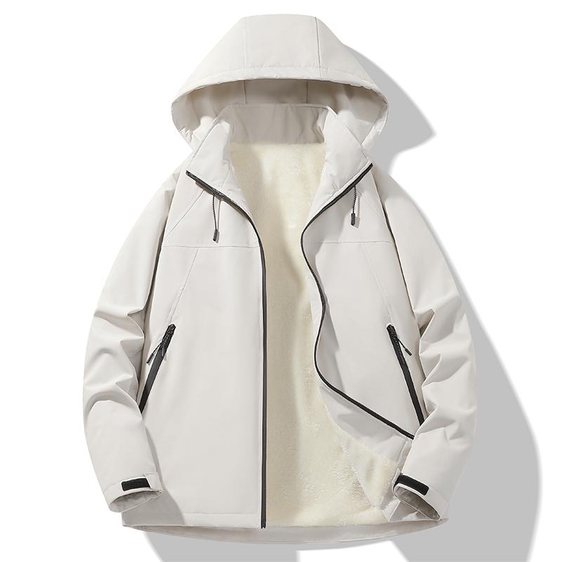 Autumn and Winter Plus Velvet Thick Fashionable Windproof Jacket Men's Jacket Casual Cotton Jacket Men's Cotton Jacket