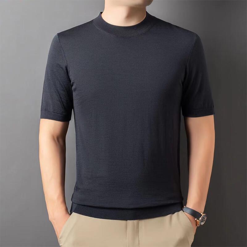 

Мужской свитер с коротким рукавом и круглым вырезом из тонкой шерсти Raphenny RM301Z101 3XL