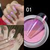 1 Box Double Colors Solid Nail Powder Holographic Neon Solid Nail Glitter Powder Aurora Powders Nail Art Tool