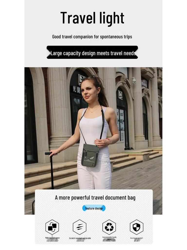 Multi-functional Anti-theft RFID Neck Lanyard: Portable ID & Passport Holder.