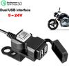 Motorcycle Dual USB Charger with ON/OFF Switch Waterproof Motorbike Handlebar Phone Charger Fast Charging Socket