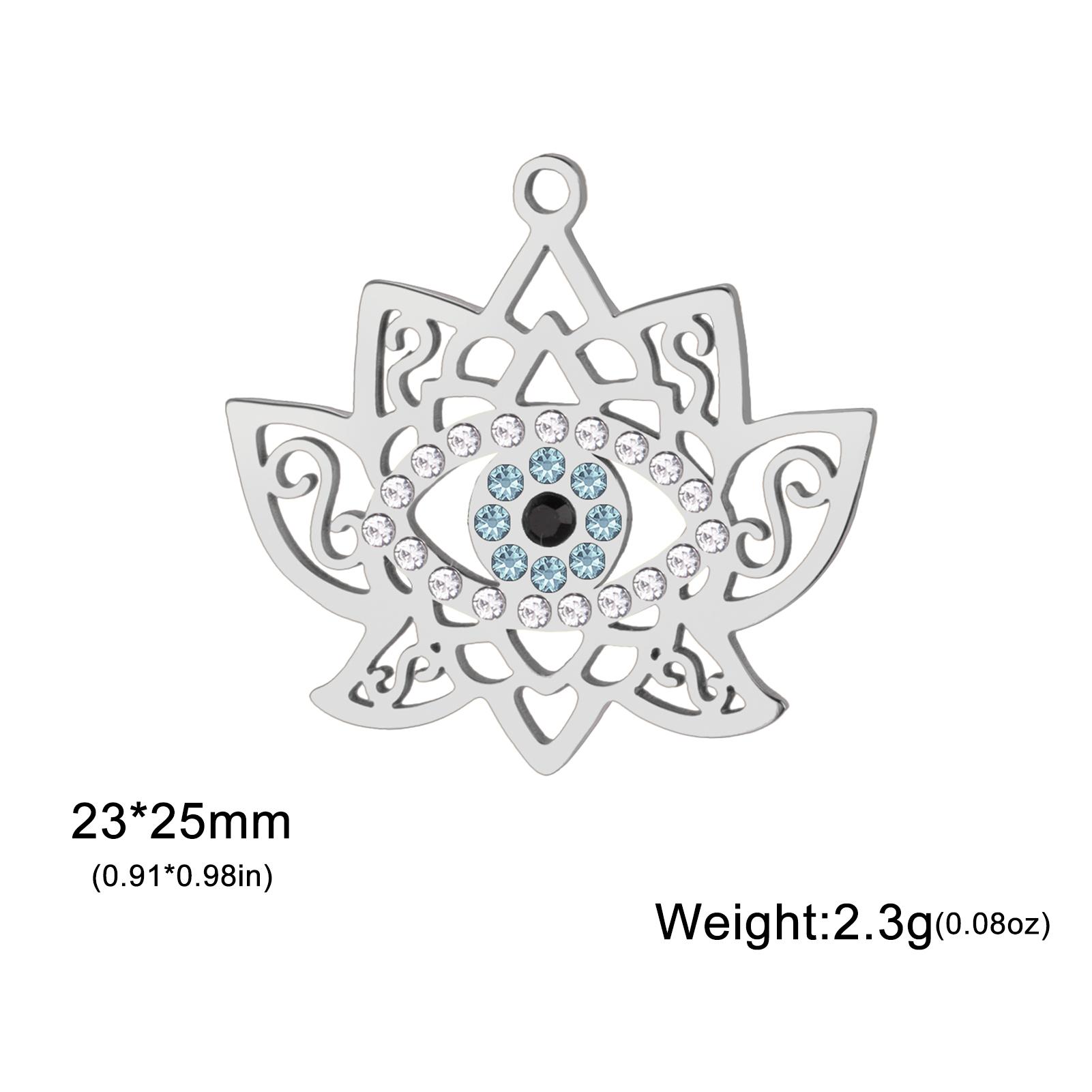 

Teamer Lotus Flower With Zircon Eye Charms For Women Stainless Steel Exquisite Filigree Necklace Vintage Jewelry Gift 2026 New