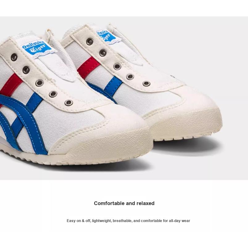 ONITSUKA TIGER Mexico 66 Slip-On PS White Directoire Blue Kids Sneakers 1184A085-100