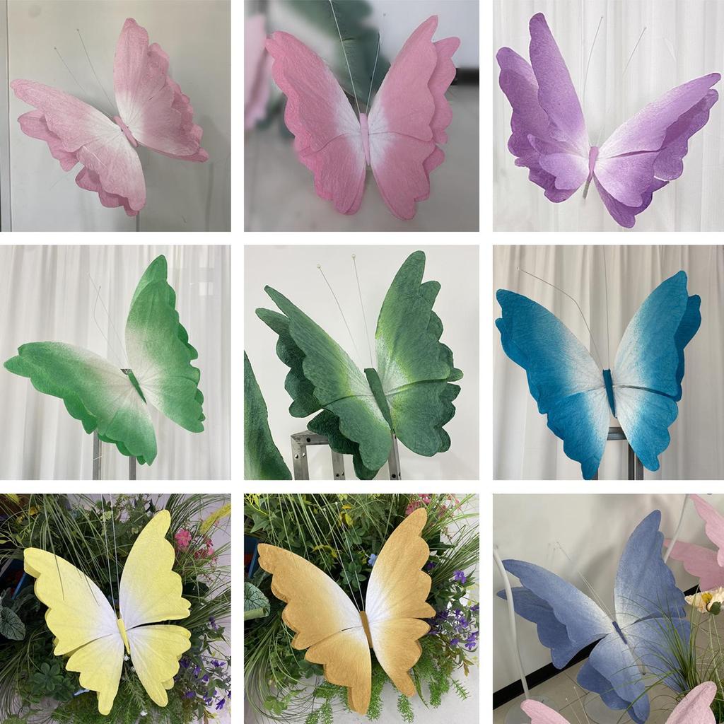 Large Pink Butterfly Art Set for Visual Merchandising, Window Decoration, Floral Display, and Hotel Landscaping