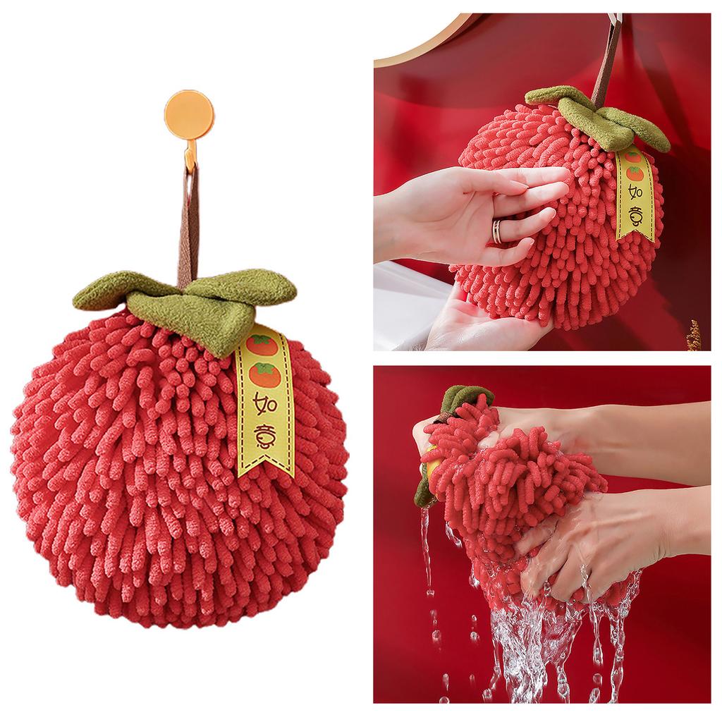 Wipe Handball Chenille Absorbent Hand Towel Fast Drying Soft Hangable Towel Hands Wipe Ball for Bathroom Kitchen Decor
