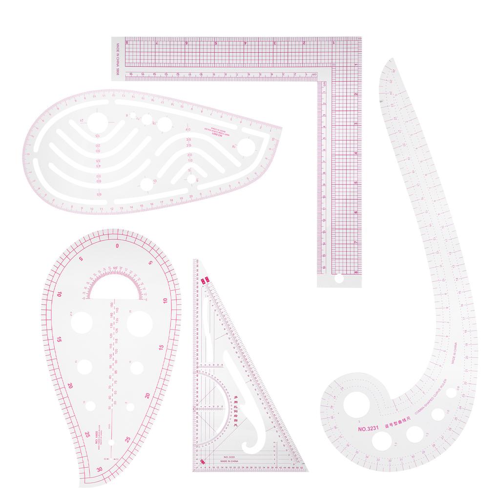 5pcs Sewing Ruler MultiFunction Curve Shaped Grading Tailor Clothing Making Toos