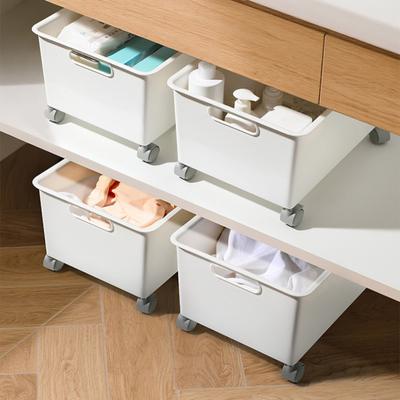 Yousheng Aufbewahrungsbox mit großem Fassungsvermögen mit Rollen Wäschekorb Aufbewahrungsbehälter mit Rädern für Kleidung Fitnessgeräte Snack Spielzeug Büro Organizerbox
