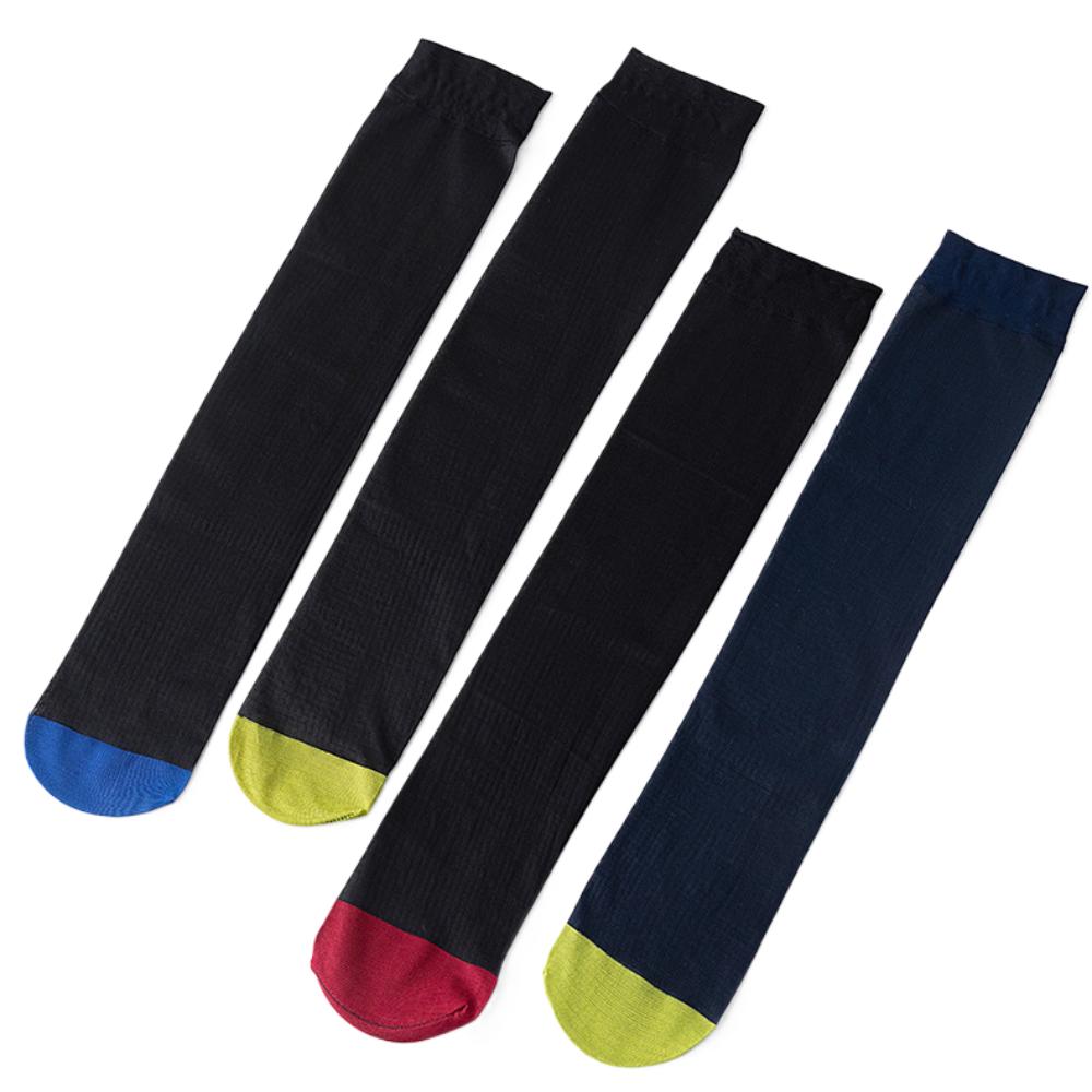 Sheer Patchwork Business Stockings Stripe Men Thin Dress Tube Socks Fashion   Business