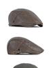 Men's and Women's British Retro PU Leather Beret - Stylish, Thickened, Warm Patent Leather Duckbill Cap for Autumn and Winter