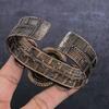 Ruby Zosite Gemstone Handmade Copper Wire Wrap Cuff Bangle Adjustable U5i28