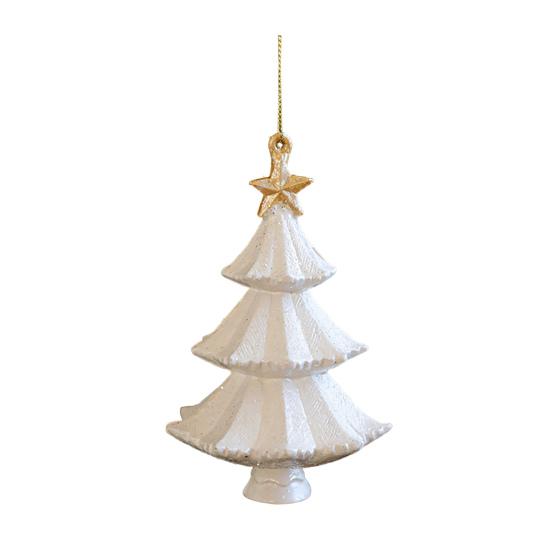 Christmas Ornaments White Plastic Tree/Snowman/Bell/Snowflake/Nutcracker Christmas Tree Ornament for Xmas Home Decor