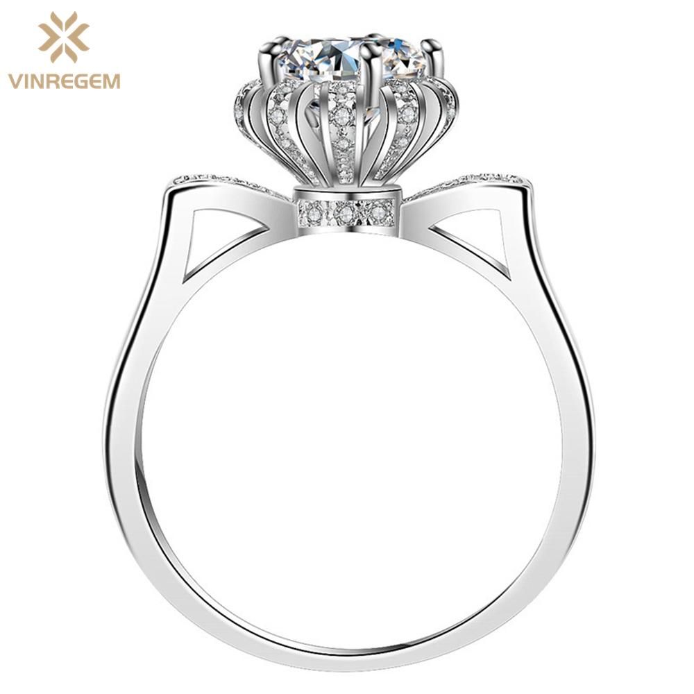 

Vinregem, стерлинговое серебро 925 пробы, бриллиант 3EX VVS1, 1-3 карата, настоящий муассанит, цвет D, кольцо с драгоценным камнем, свадебное обручальное ювелирное украшение US 4.5-1CT белый