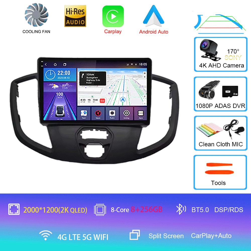 Android 14 Car Radio For Ford Transit 2015 - 2018 Multimedia Video Player Navigation GPS Carplay Android Auto 5G WIFI DSP BT5.0