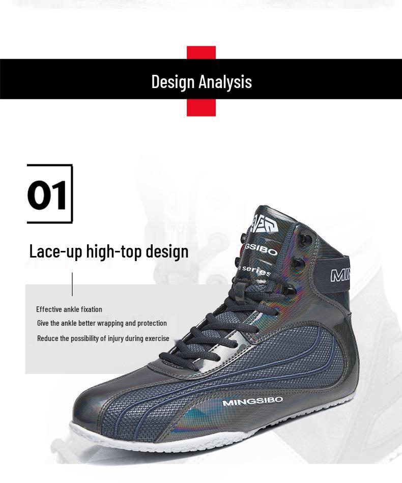 Mingsibo Anti-Slip Squat Shoes for Wrestling, Sanda, and Fitness Training.