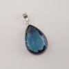 London Blue Topaz Gemstone Silver Pendant 1.8" , 925 Sterling Silver Jewelry, Handmade Stylish Pendant For Women PP-65-2