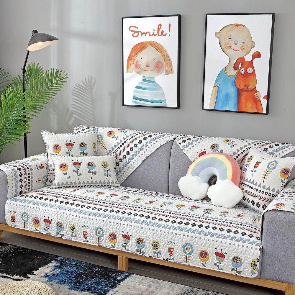 

Cotton Sofa Cushion Non Slip Universal Seat Cover Cute Simple Nordic Four Seasons Soft Towel Fabric 70*70