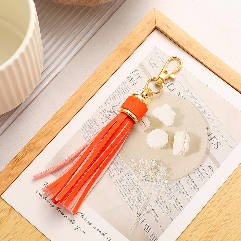 Cross Leather Tassel Keychain & Silicone Bracelet Pendant