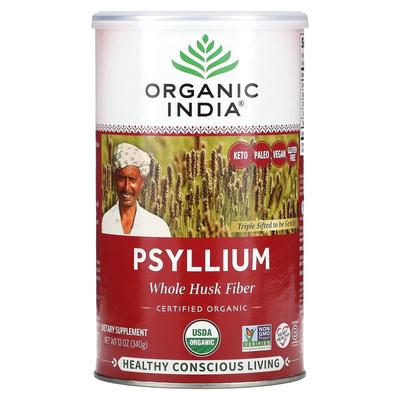 Organik Hindistan, Psyllium, Organik Tam Kabuk Lifi, 12 oz (340 gr)