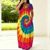 Ladies Curvy Fit Crew Neck Short Sleeve Dress Light Loose Outfit Designed For Summer Daily Hangouts