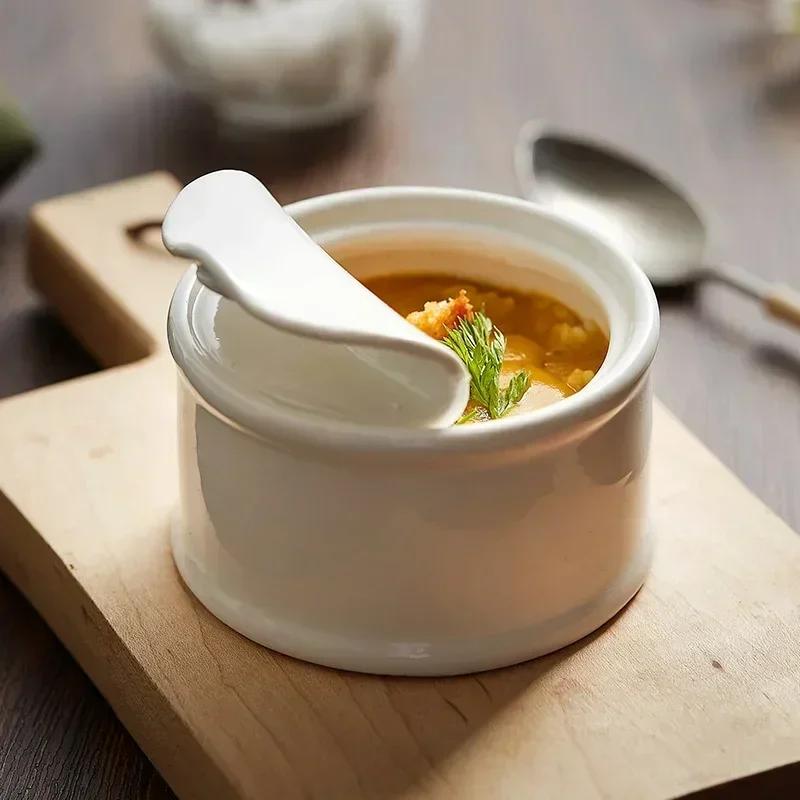 Creative Can Shaped Bowl, Solid Color Ceramic Tableware, Dessert Bowl, French Style Molecular Cuisine Pudding Baking Tray