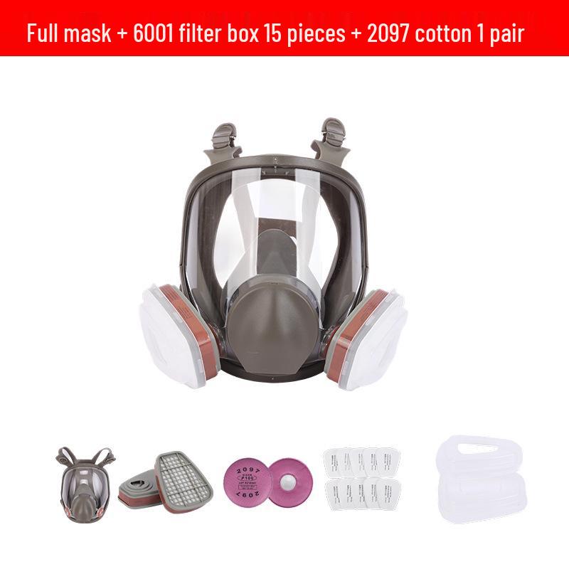 6800 Large Facepiece Gas Mask: Anti-Toxic Protection for Spray Painting, Chemical Industry, Pesticide Application, Wide Field of View Dust Defense.