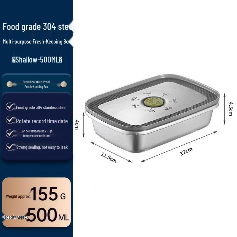 JINGRX 304 Stainless Steel Food Storage Container