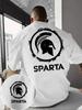 Spartan Helmet Men Cotton TShirt Athletic Streetwear White Fitness Muscle Tee Workout Clothing - Men's Summer Cotton Graphic Tee