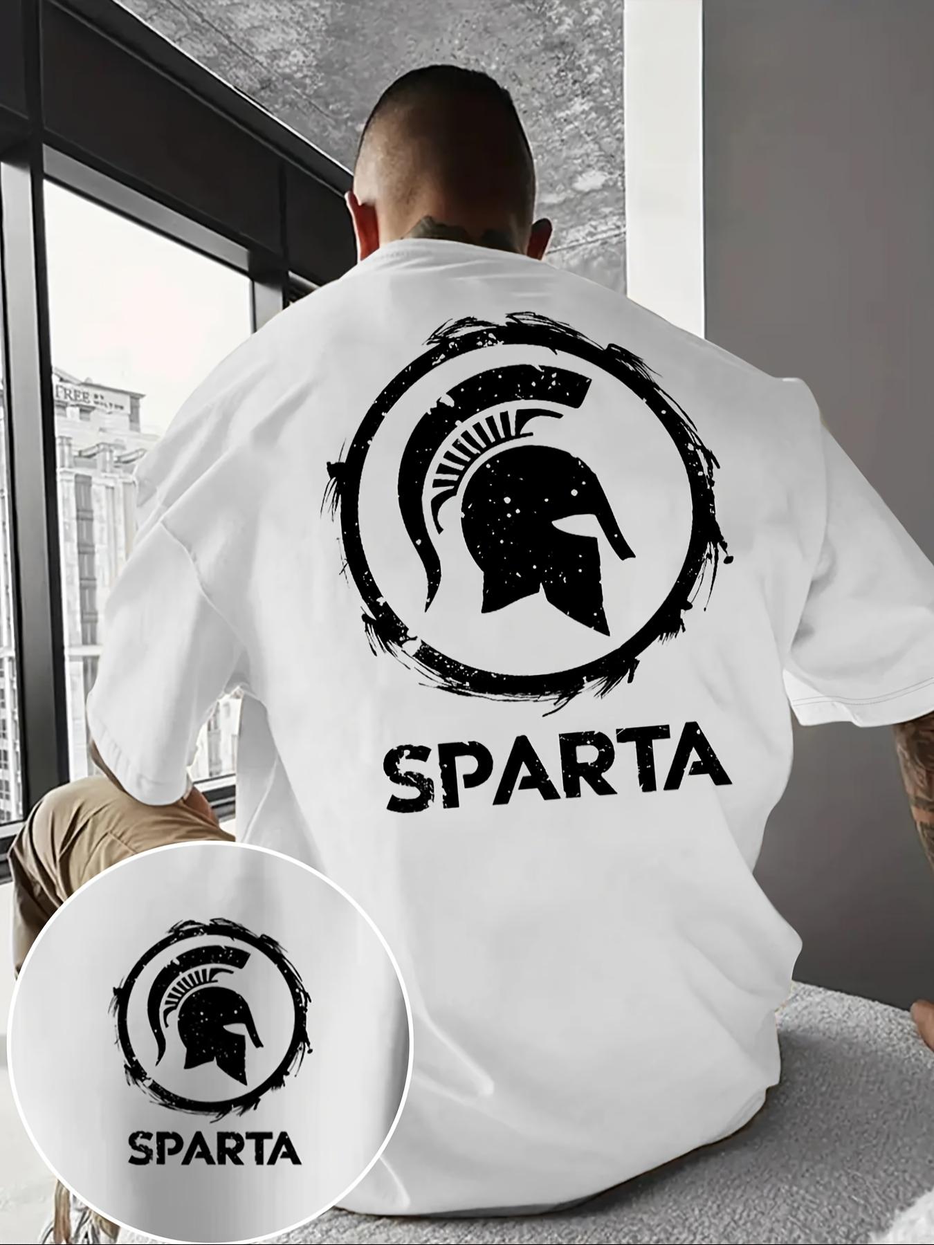 

Spartan Helmet Men Cotton TShirt Athletic Streetwear White Fitness Muscle Tee Workout Clothing - Men s Summer Cotton Graphic Tee S разноцветный