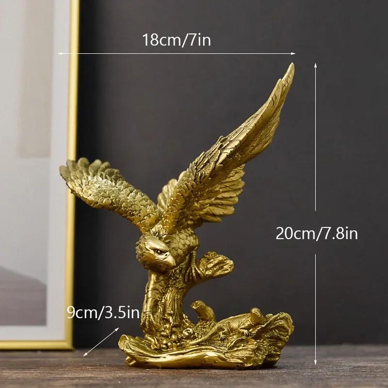 

Golden Eagle Resin Statue Sculpture, Modern Home Office Desktop Decor Figurine, Living Room Shelf Ornament, Gift