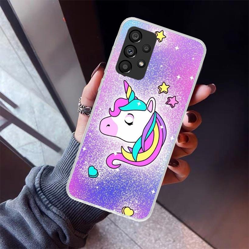 Pink Unicorn Rainbow Phone Case For Samsung Galaxy A17 A16 A15 A14 A13 A57 A56 A55 A54 A53 A37 A36 A35 A34 A33 A26 A25 A24 A23 G