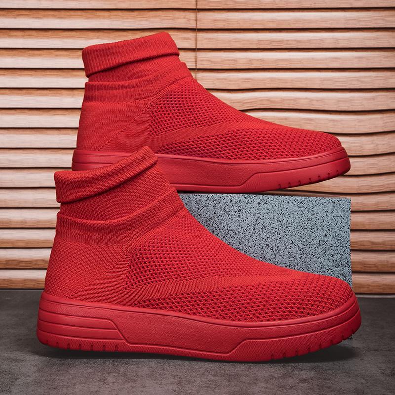 Women Shoes Casual High-Top Flats Couples Platform Sneakers Slip-On Socks Shoes for Men