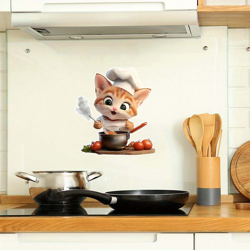 Süße Giraffe & Katze & Glückliches Nilpferd Koch Wandaufkleber - Charmantes Tier Kühlschrankaufkleber für Wohn- & Esszimmerdekor Aufkleber S481
