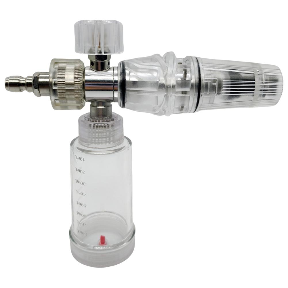 100ml Soap Water Foam Pot with 5 Nozzle Transparent 4500Psi Adjustable Car Wash Foam Sprayer for Cleaning Cars SUVs