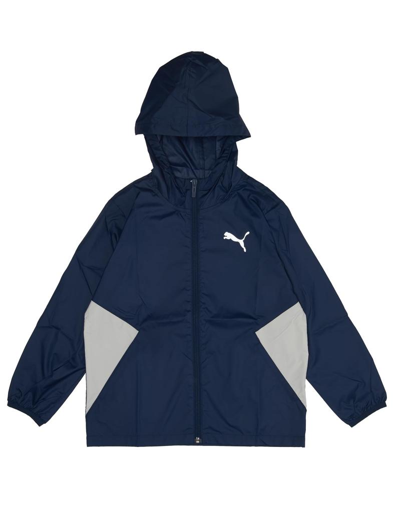 PUMA ACTIVE SPORTS Windproof Hoodie Club Navy Jacket, Unlined, Boys, 683620, Fall/Winter 2024, (Size 14)