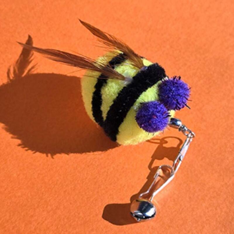 

Bee doll for cat fishing rod Striped bee
