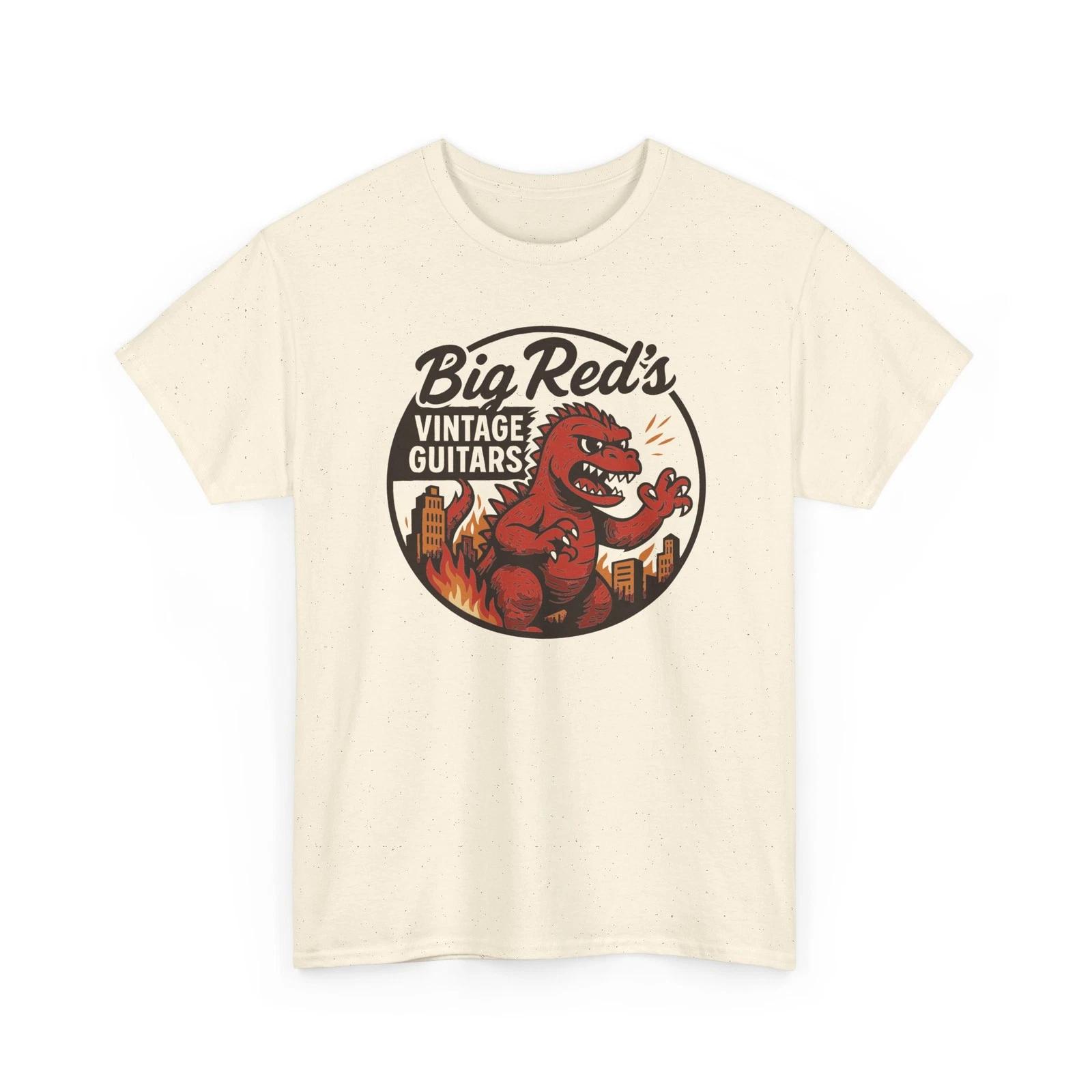 Big Red s Vintage Guitars - Retro Logo Cartoon Graphic Gildan Cotton Tee 4XL