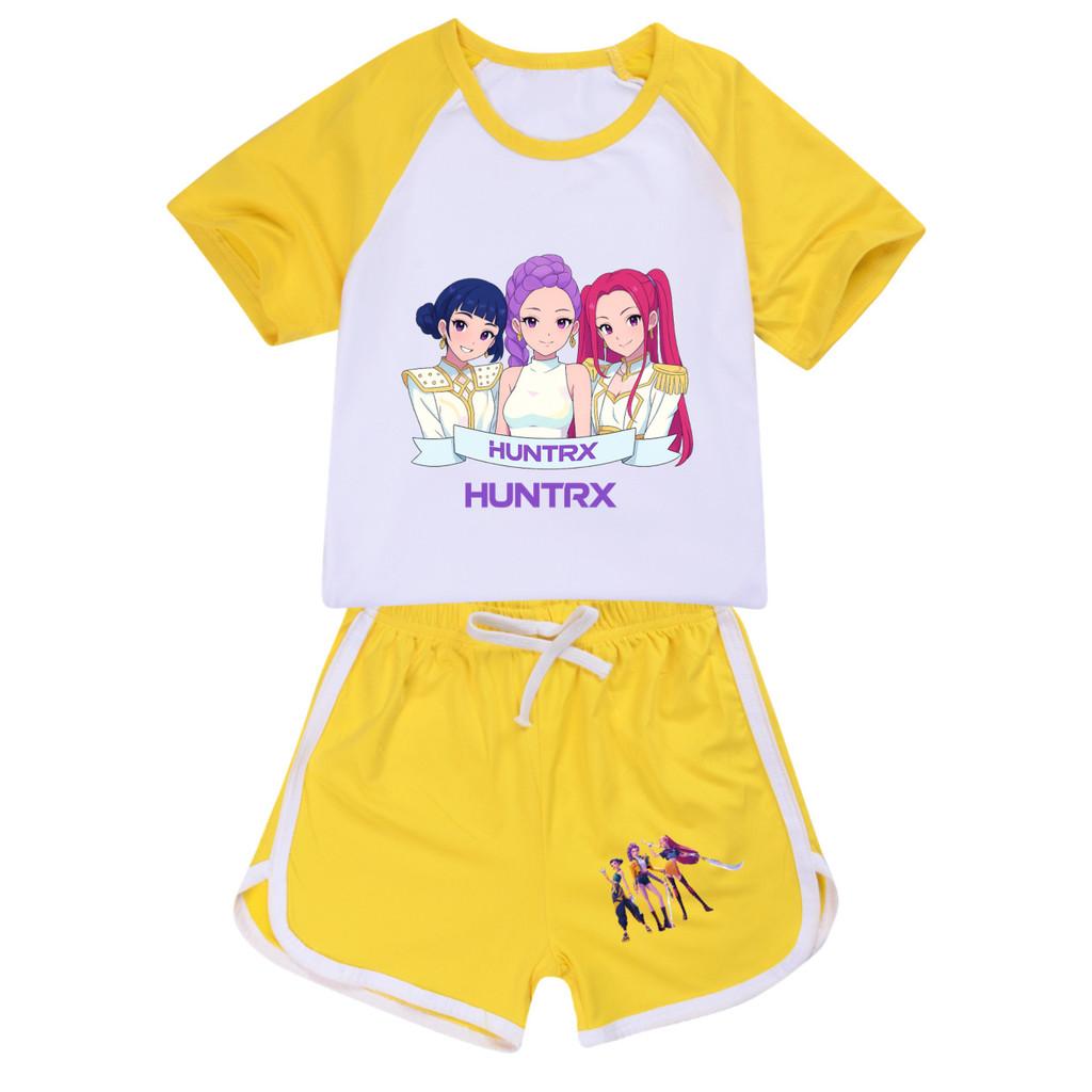 5026 Kids Girls POP Rumi Zoey Mira Print T-shirt Shorts Sport Tracksuit Clothes Set