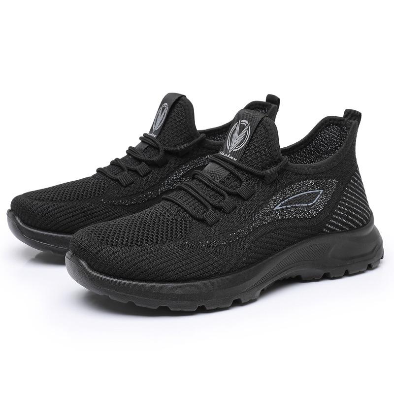 

Old Beijing cloth shoes men s summer 2025 new non-slip work breathable fly-woven mesh shoes black casual sports dad shoes 44 чорний