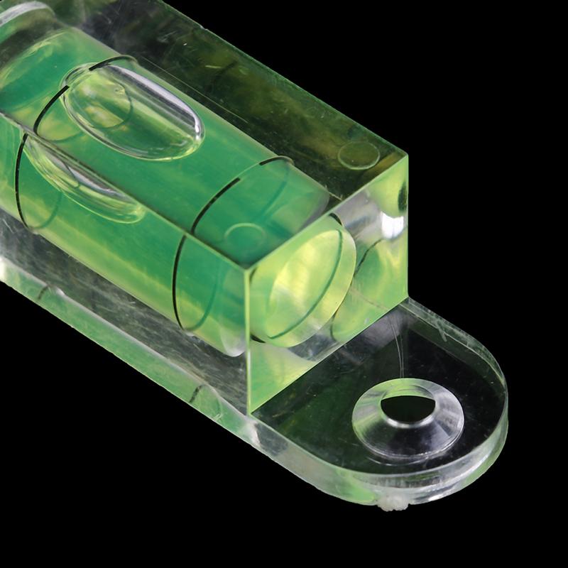 Quadratische Wasserwaage aus Acryl, Mini-Wasserwaagenblase mit Ohrenschraubenlöchern