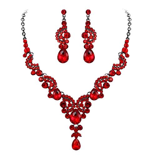 Hot-selling Wedding Diamond Necklace Set Two-piece Crystal Necklace Earrings Indian Jewelry Sets