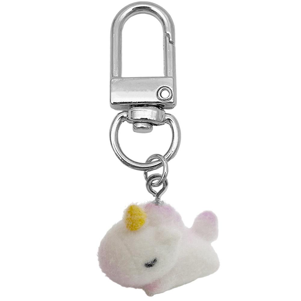 Beflockter Harz-Tier-Schlüsselanhänger - Welpe, Bichon, Collie, Teddy, Einhorn-Taschenanhänger