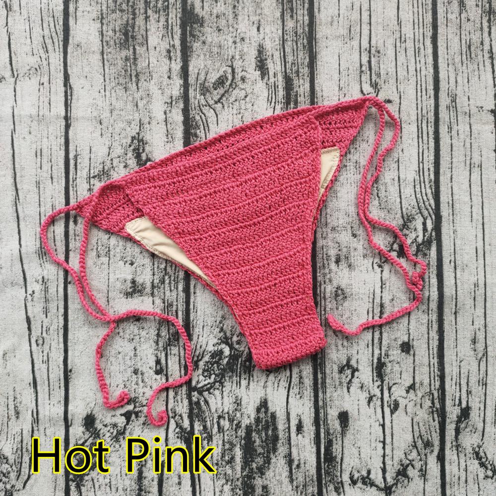 Ručně háčkované šortky od bikin na zavazování s podšívkou