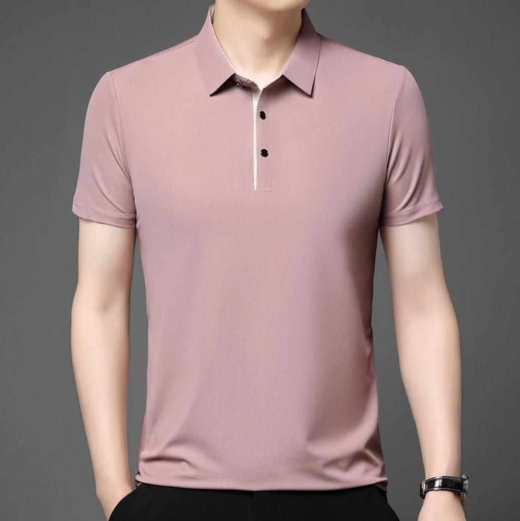 Luxury Custom Summer New Fashion Men's Shortsleeved Business Comfortable Breathable Polo Shirt Best-selling Solid Color T-shirt