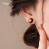 Vintage Maillard Zir*****val Tiger's Eye Stud Earrings Niche Earrings Simple Earrings