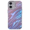 For iPhone 16 Case Silicone+PC IMD Laser Texture Matte Phone Cover