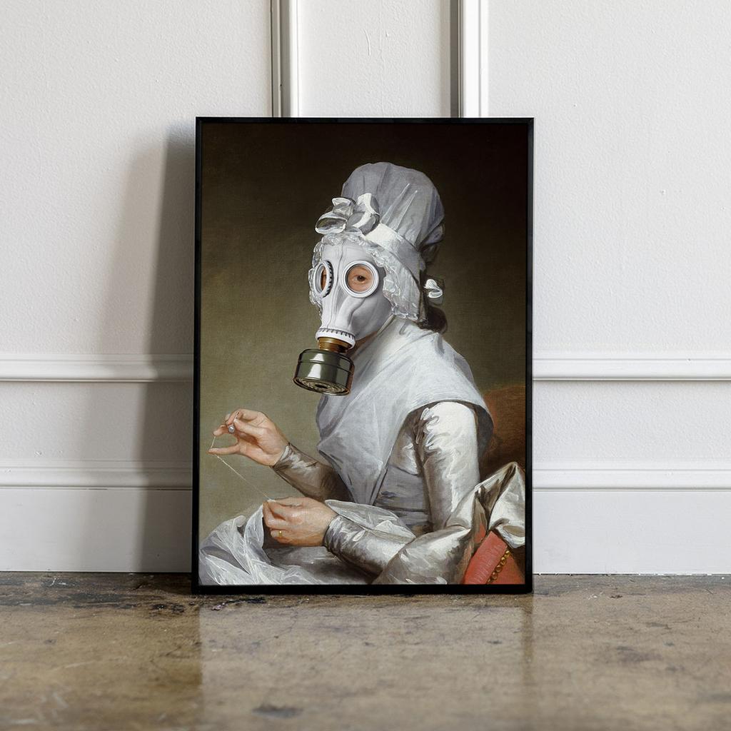 Poster Portrait White Gas Mask