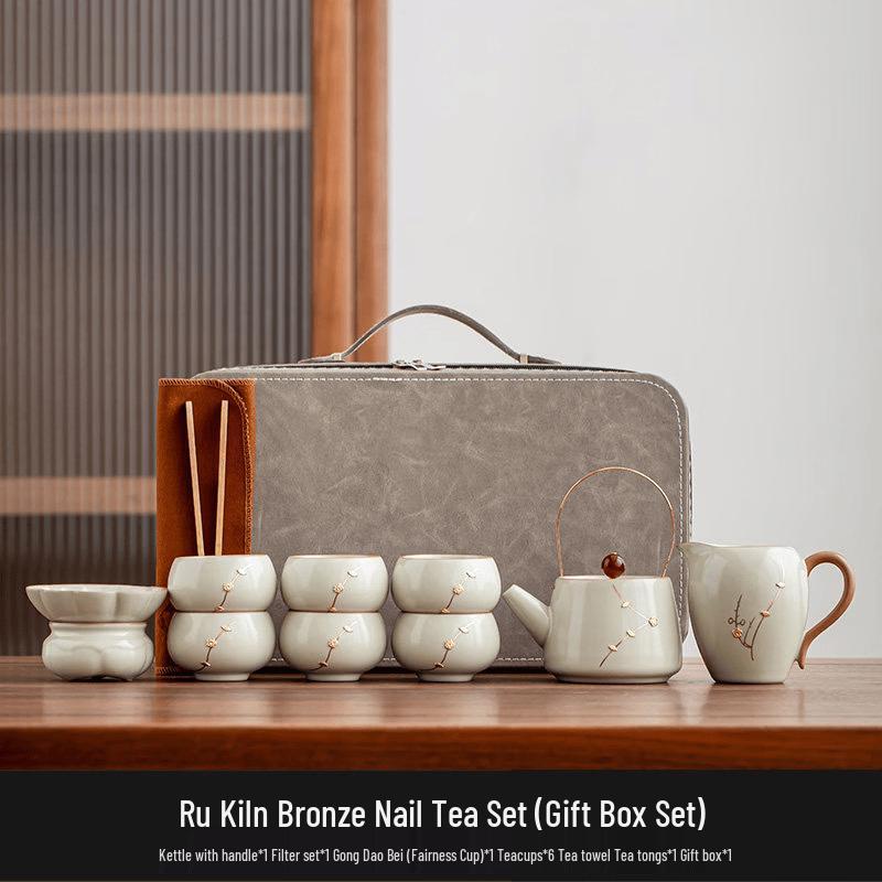 Cha Xun Juding Beige Ru Ware Travel Tea Set