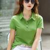 Short-sleeved T-shirt Blouse 2024 Summer New Cotton Lapel Top Loose Slimming Half-sleeved T-shirt Ins Trend