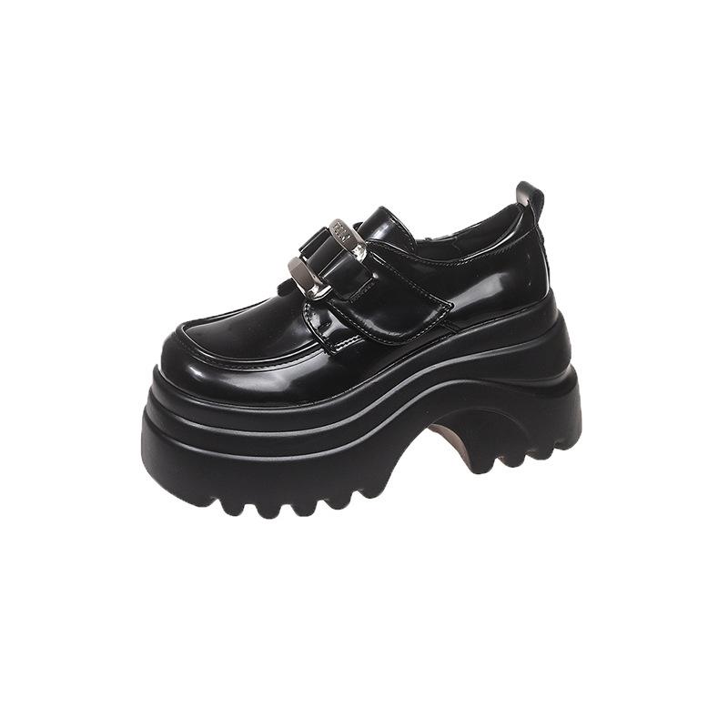 9Cm thick-soled British small leather shoes women's 2025 new autumn versatile muffin single shoes small height-increasing loafers