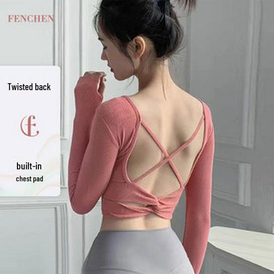 Damen Slim-Fit Kurzarm-Sweatshirt mit Kordelzug für Laufen, Outdoor-Sport und Yoga